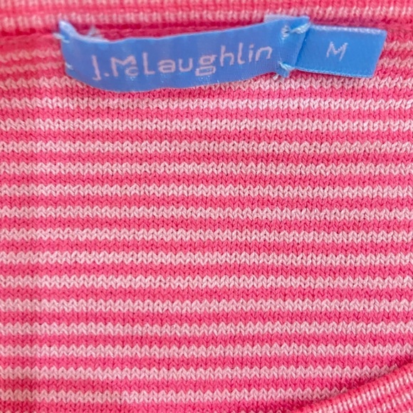 J.McLaughlin pink stripe long sleeve modal cotton top gold buttons sleeve medium - Picture 10 of 12